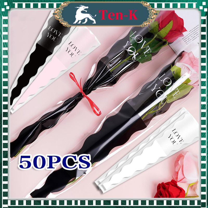 

50Pcs Plastik Bungkus Bunga / Single Flower Packaging Bag / Kantong Bunga Rose Single