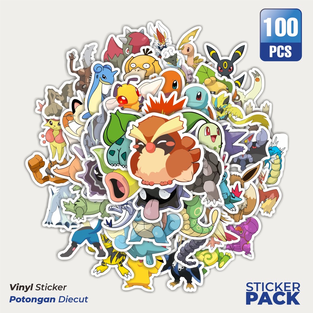 

Stiker Vinyl Stiker Kartun Pokémon Waterproof Aesthetic- Untuk Laptop, Motor, dan Helm - Paper Stationery Pack