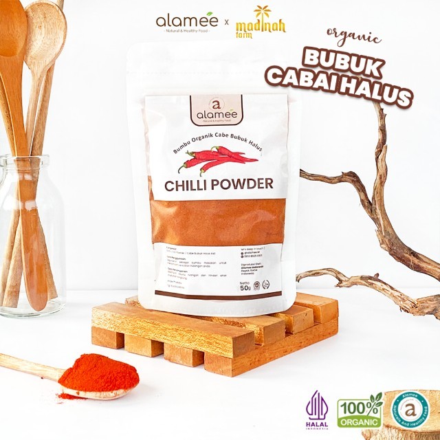 

Bumbu Cabe Cabai Bubuk Kering Halus Pedas Chilli Seasoning Powder Cabai Rempah Murni Asli Dapur 50g madinah