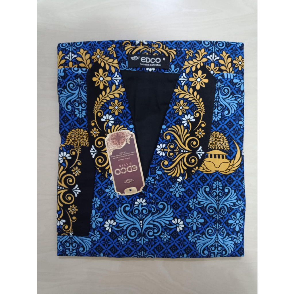 FREE ONGKIR SurabayaOS17 - Batik Korpri Wanita Kerah Hitam Full Furing C40S Motif Terbaru EDCO Halus
