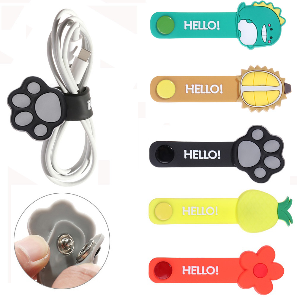 Cute Fruit Data Cable Winder Multifunction Silicone Data Cable Winder Data Line Cable Protector Head