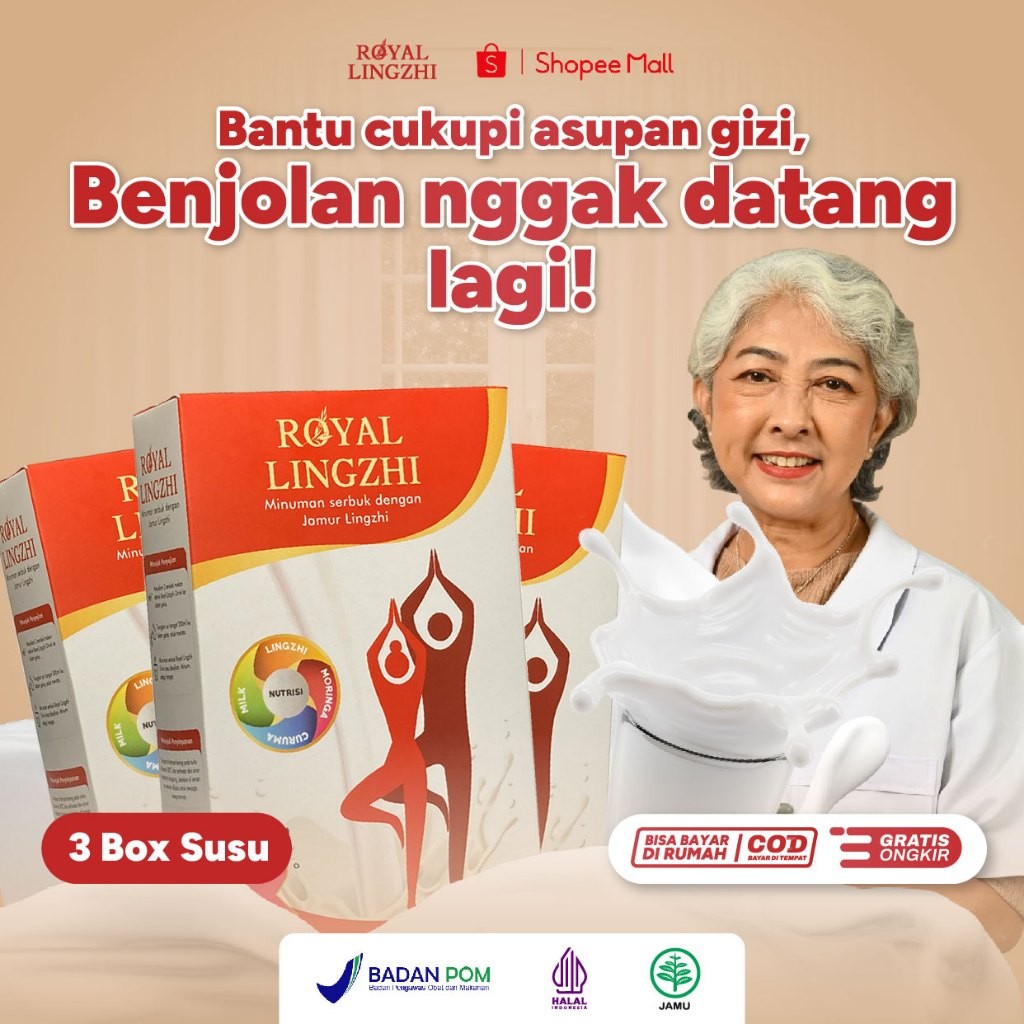 

Royal LingZhi Susu Drink Herbal 3 Box Etawa Atasi Kanker Serviks Penghambat Tumor Benjolan Lunak Paru-paru Menutrisi Imunitas Tubuh Hilangkan Nyeri