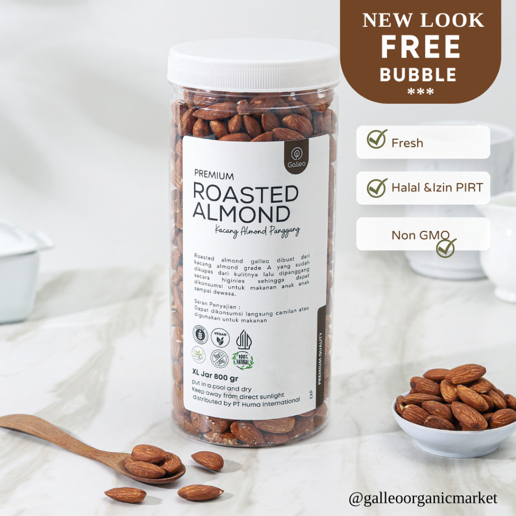 

Kacang Almond Panggang Jar Roasted Almond Premium Kemasan hampers Parcel lebaran