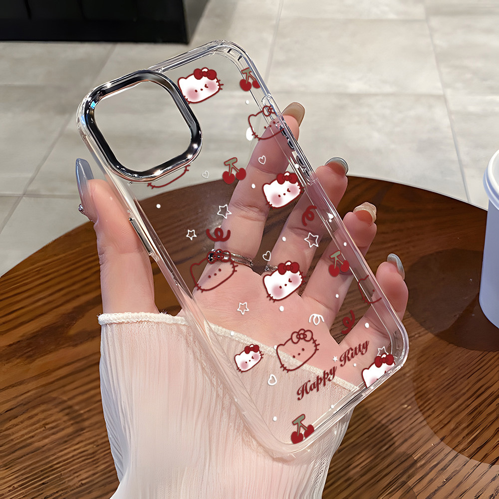 Hello Kitty Clear Plating Untuk Case Oppo A18 A16 A15 A60 A5 Pro A5 A9 2020 A53 A54 A74 A3 A57 A77 A