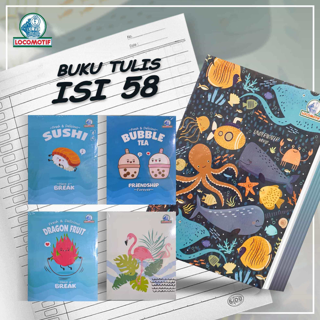 

Buku Tulis Sekolah / Buku catatan Locomotif Isi 58 Lembar