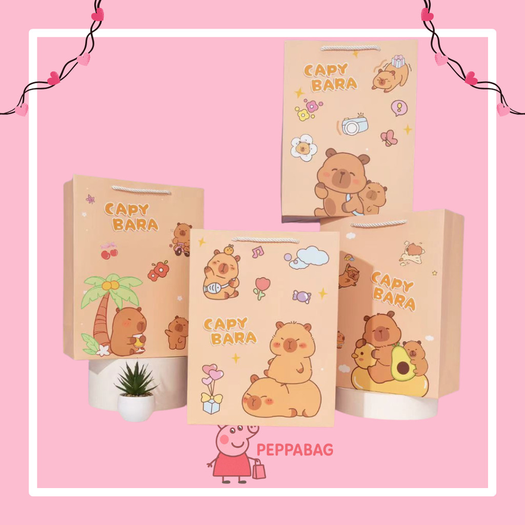 

Paperbag Estetik Premium Motif Star / Karakter Kartun Capybara Lucu 33x25x11.5 - ES0614
