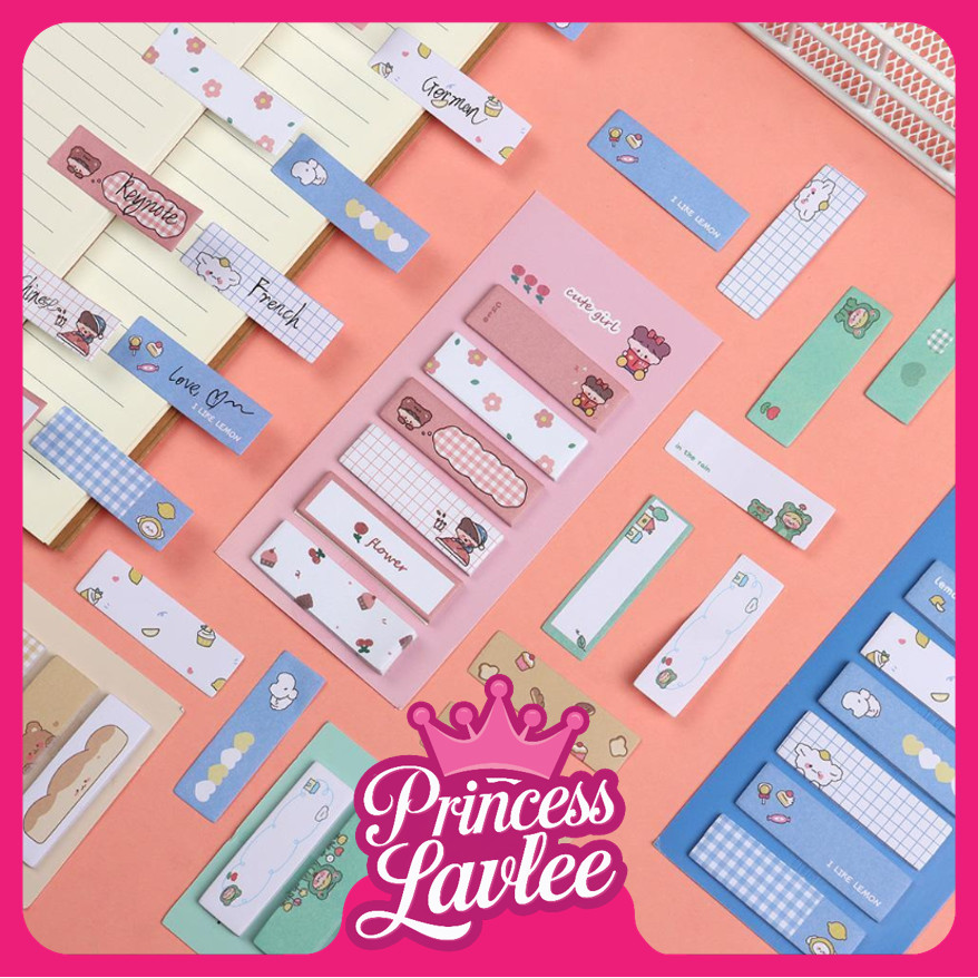 

PL S6222 Buku Memo Stick Stationery Memo Pad Convenience Cute 6 in 1 Sticky Notes Label Karakter Penanda