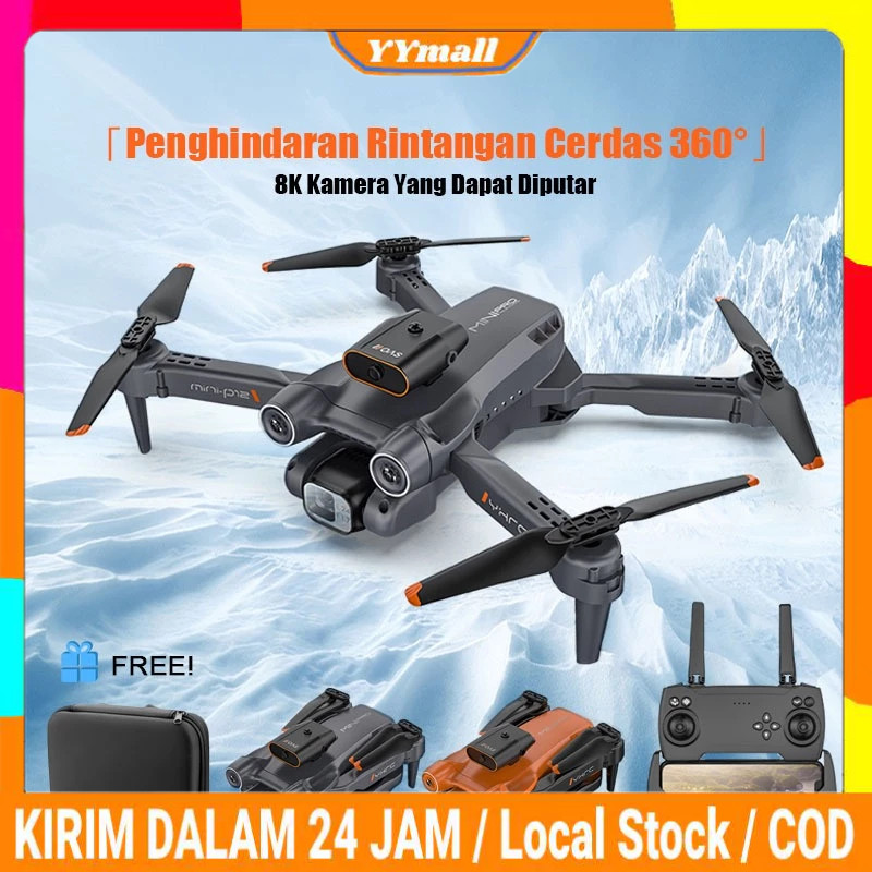【COD】P12 PRO Drone Obstacle Avoidance + 4K HD Camera wide angle height keep RC drone Drone with Came