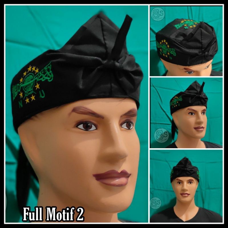 Peci Iket udeng blangkon logo NU (bordir kanan kiri & atas) By Sorban Batik