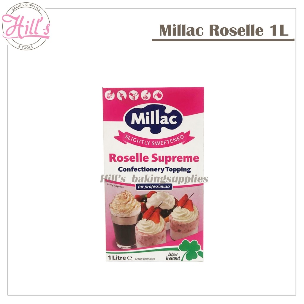 

MILLAC ROSELLE SUPREME WHIPPING CREAM 1 L / DAIRY WHIP CREAM COOKING MILAC 1L Liter Ltr