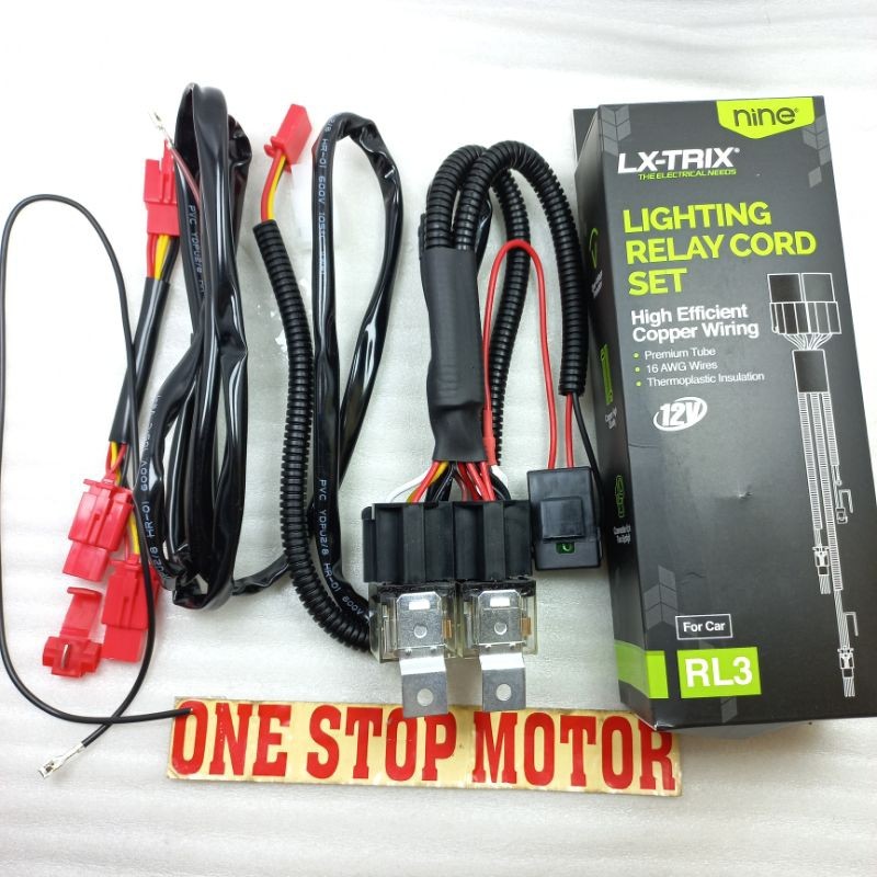 Relay Set RL3 RL5 Lampu Tembak Mobil Motor LUMINOS LED Nine Kabel Set Lampu Tembak Laser Mobil Motor