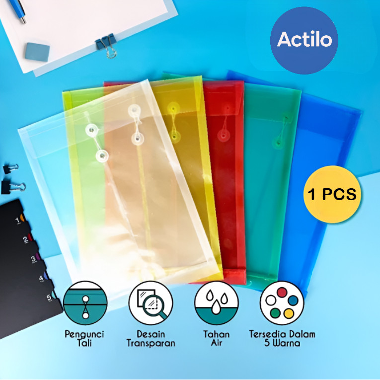 

(1 PCS) Map Plastik Tali Ukuran Folio/F4 - Map Tali Plastik Punggung SP-818