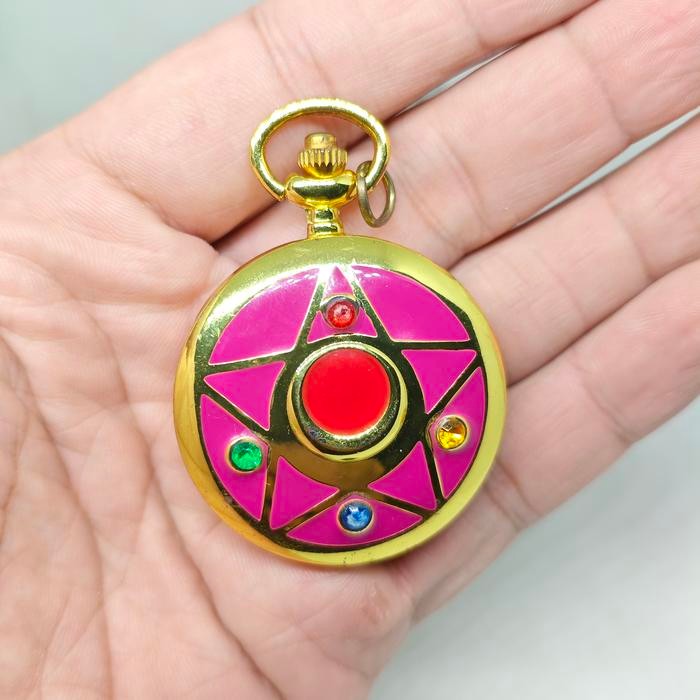 KYKY Sailor Moon Necklace Transformation Broach Pocket Watch Jam Kalung Cosplay