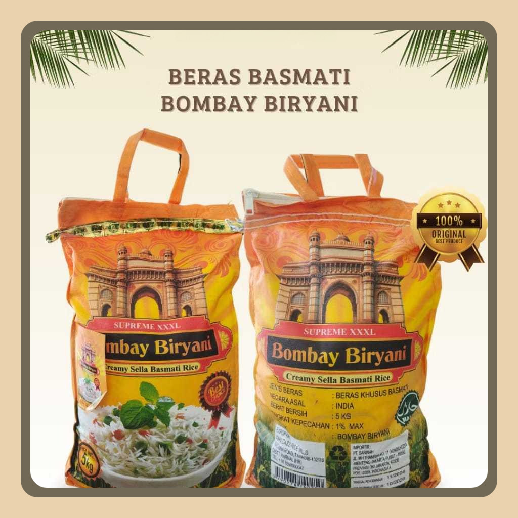

Beras Basmati Bombay Biryani 5kg Original Creamy Sella Basmati Rice Supreme Premium