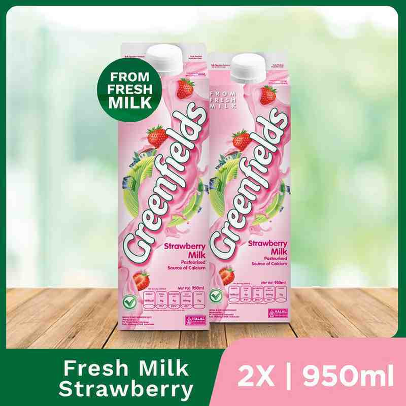 

NEW [Twinpack] Susu Segar Greenfields - Fresh Milk Strawberry 950ml x 2pcs PREMIUM