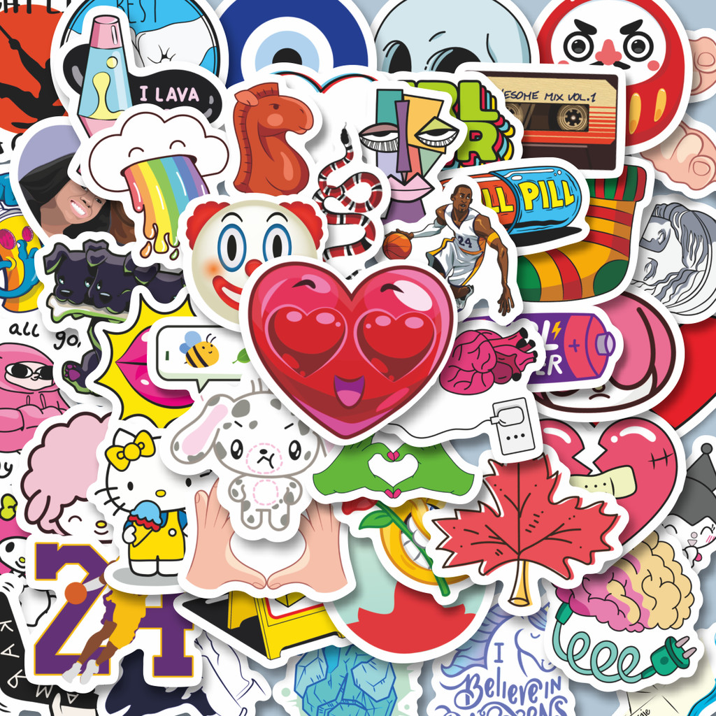 

100PCS Lucu Stiker Noob Pack Stiker Random V3 Stiker Aesthetic Stiker Anti Air Stikers Berperekat Waterproof sticker decal buat Motor Helm Buku Journal Koper Casing HP Laptop Botol Minum Hadiah anak