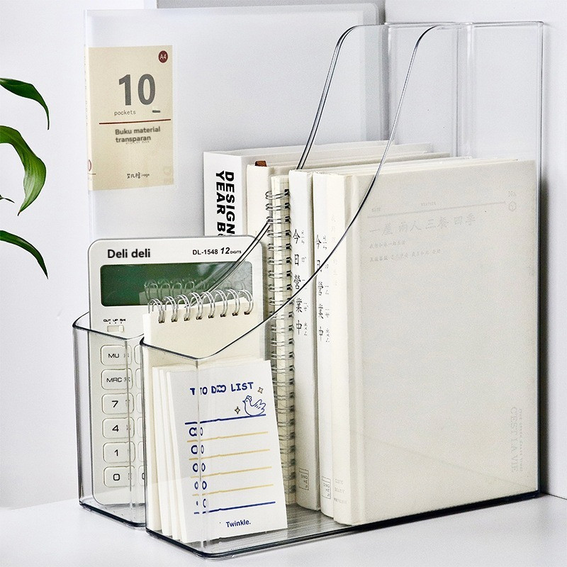 Organizer Box File Meja Kantor Rak Buku Organizer Meja Akrilik File Meja Kantor Megazine File Tray