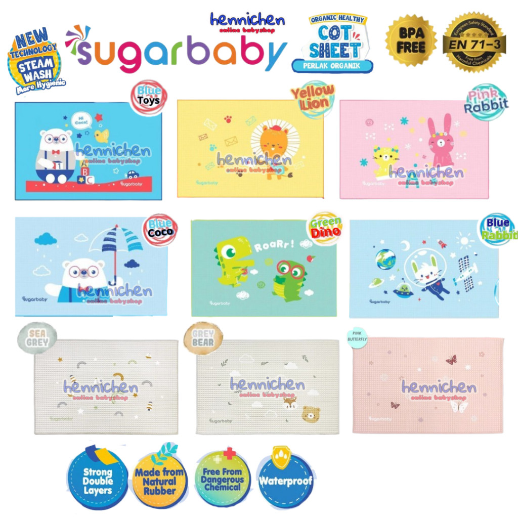 

Perlak Bayi Sugar Baby / perlak SugarBaby / Mastela / Simson / Crown / snuggle (Perlak bayi Waterproof perlak karet Bayi untuk ompol)