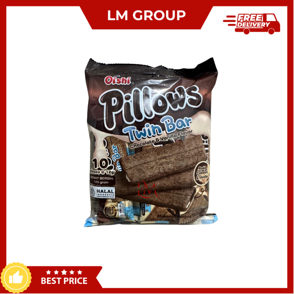 

Oishi Pillows TWIN BAR Rasa Cokelat dan Vanila 1 Pack isi 10 pcs 12gr