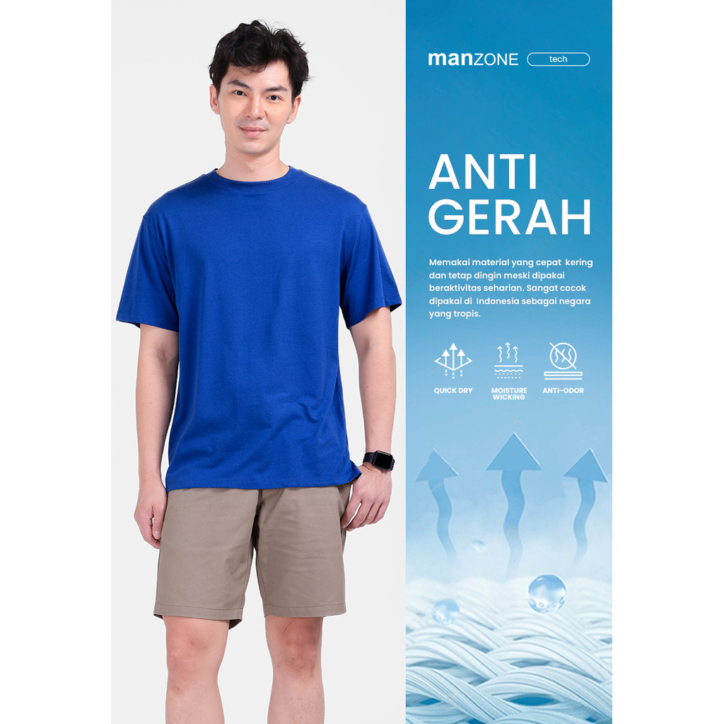 MANZONE - Kaos Lengan Pendek Pria Lingard 5 Relaxed Fit - Blue