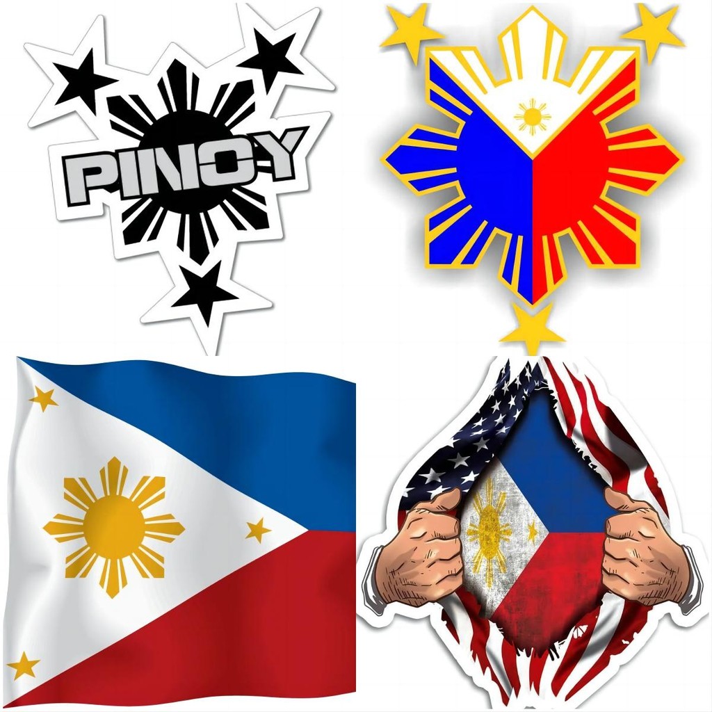

Filipino Pride Star Sun Sticker Die Cut Decal Philippines Scratches Decal Car and Accessories Interior Decoration