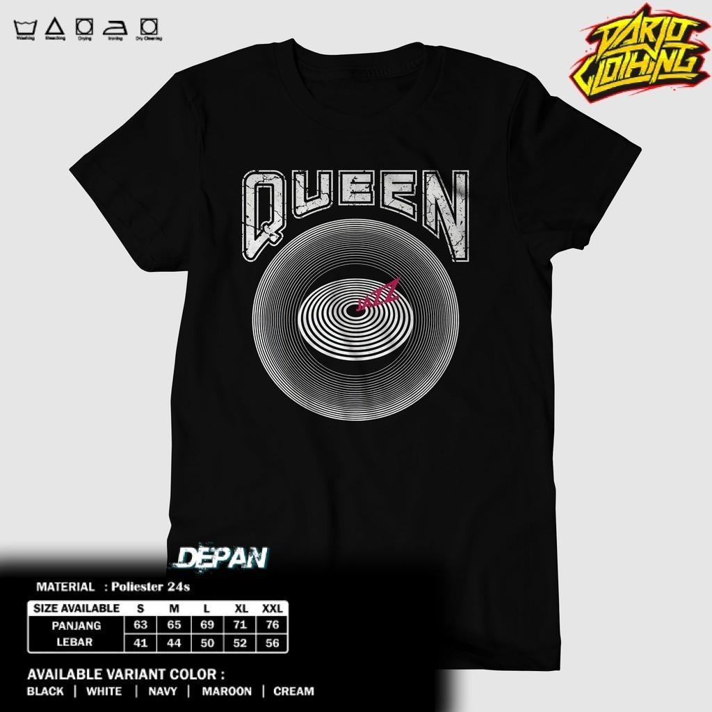KAOS QUEEN JAZZ- QUEEN WHITE PINK - BAJU QUEEN JAZZ - BAJU MUSIK ROCK METAL - COLOR VERSION