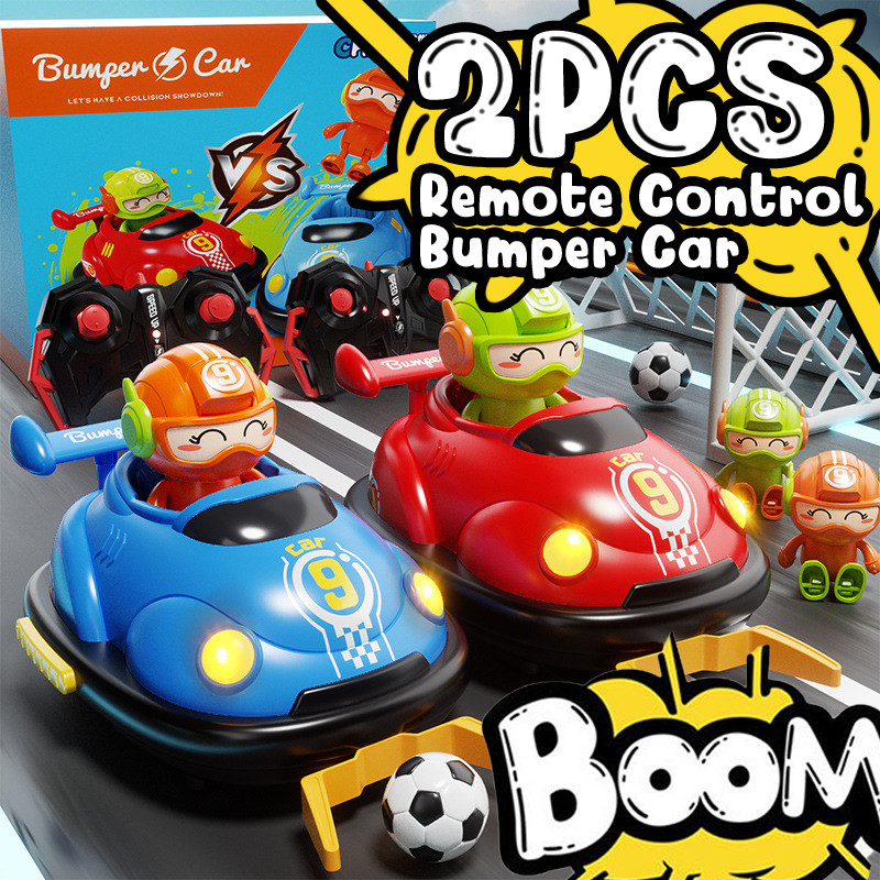 2pcs Mainan Gokart Mobil Remote Control Bumper Car RC Toy Mini Bomb Bomb Car sepak bola mobil balap