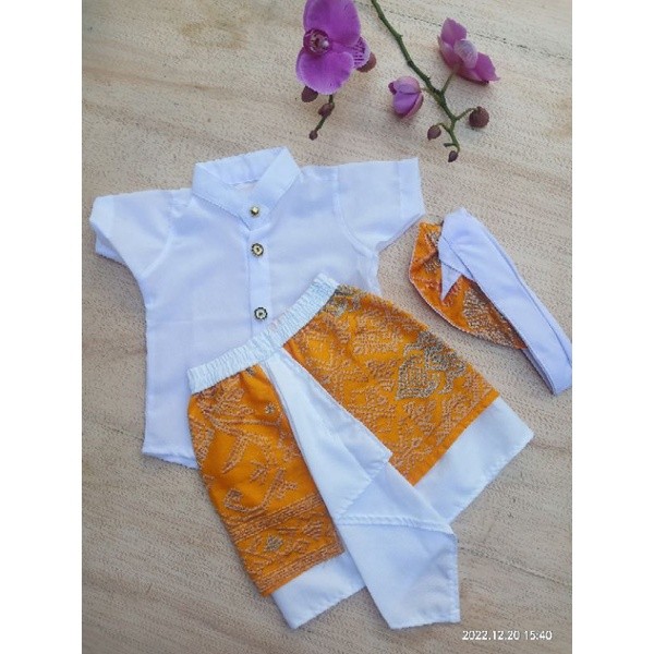 baju adat bali anak /set kebaya bayi laki laki(kamen,safari,udeng)3 bulanan