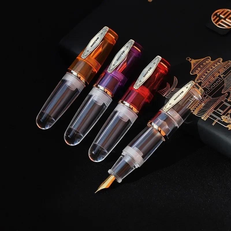 

MAJOHN New Q3 Color Transparent Cute Short Pen with Large Capacity Pen Holder and Ink Storage 35 # Da Ming Sharp Small Fat Pen