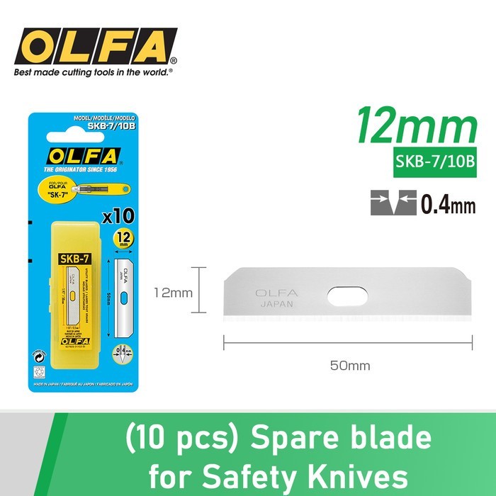 

OLFA SKB-7/10B Refill Pisau Cutter (10pcs/pack) Spare Blade SKB-7 For SK-7