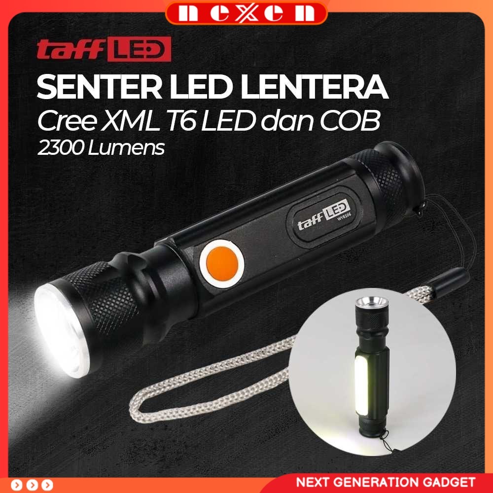 Senter LED Lentera USB T6 dan COB 2300 Lumens - WY8106