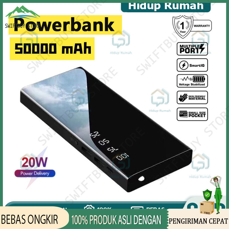 Powerbank50000 Mah LED lampu Small Power Bank Dual Output Murah Berkualitas Powerbank tahan lama