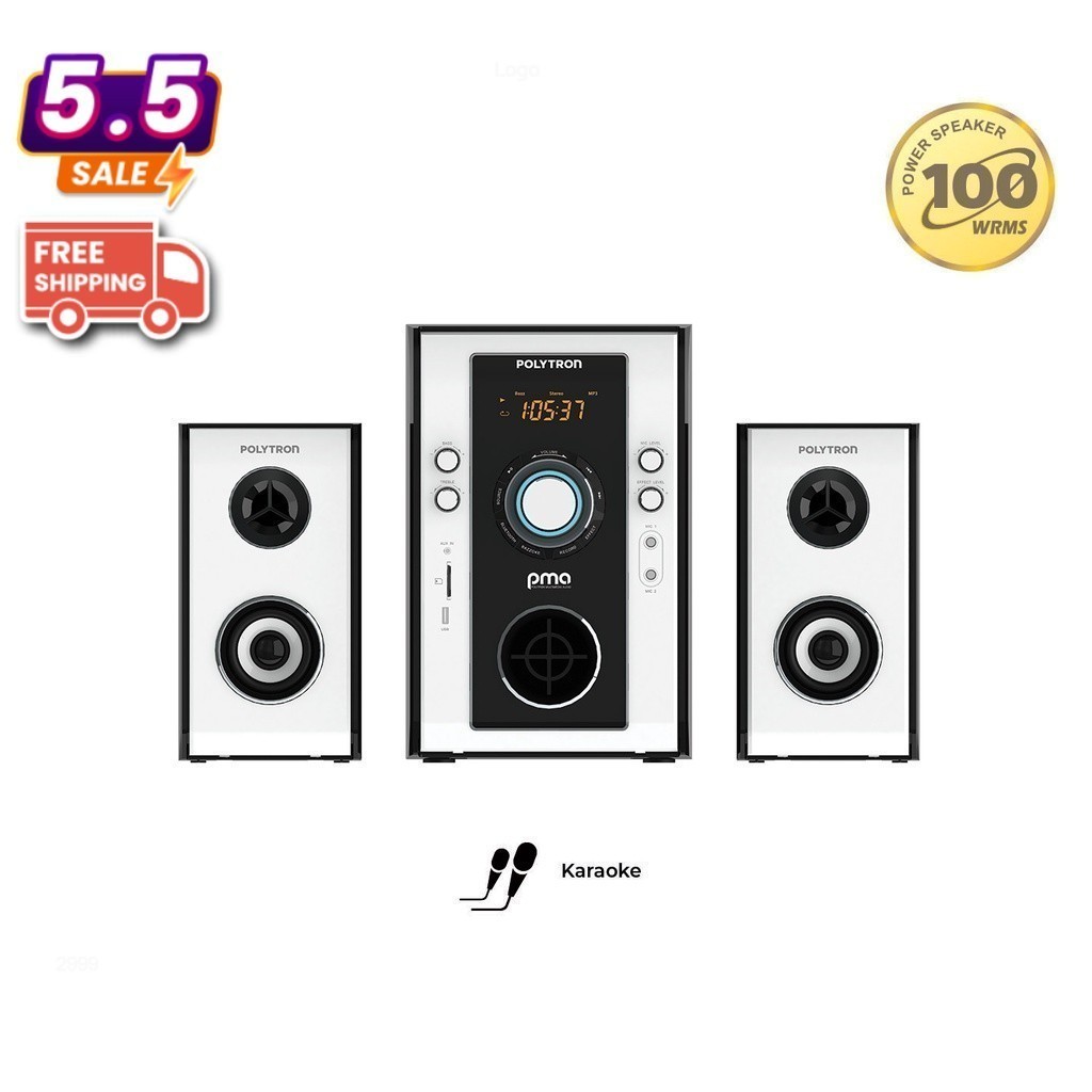 POLYTRON AUDIO SPEAKER PMA 9523/W BLUETOOTH KAROKE BR1 SPKP
