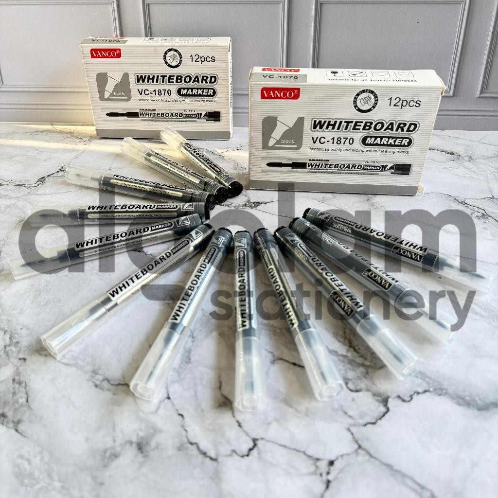 

SELUSIN ( 12 PCS ) Spidol Whiteboard Murah Vanco / Montana V-510