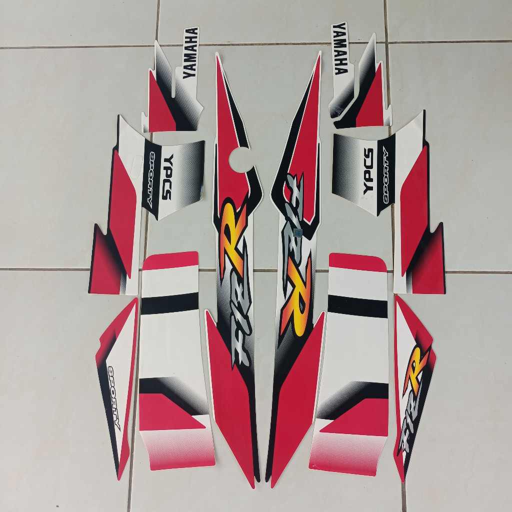 stiker striping yamaha fizr f1zr 2001 putih merah lis body standar mirip original