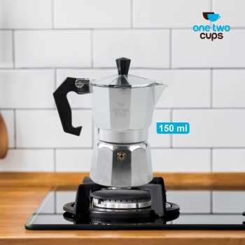 

ORI One Two Cups Moka Pot Espresso Coffee Maker Stovetop 3 Cup 150ml - JF112
