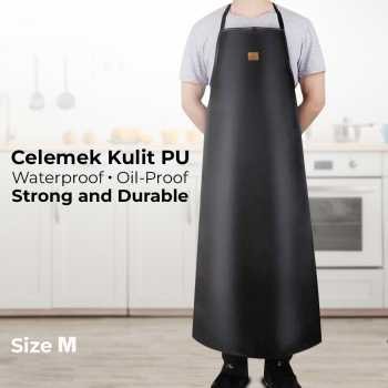 

ORIGINAL One Two Cups Celemek Masak Apron Dapur Kulit PU Waterproof Durable L - ZHAP