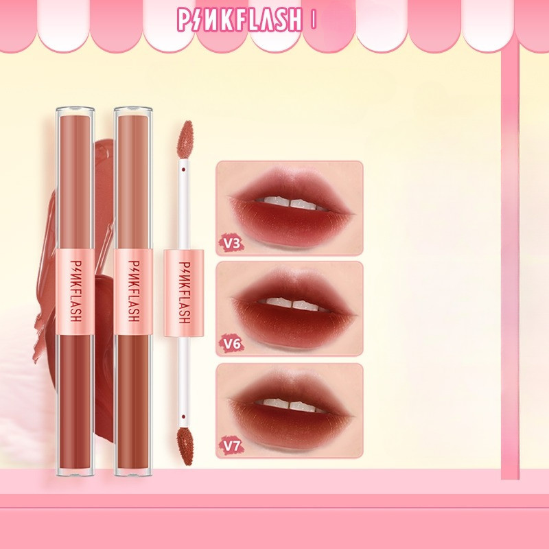 PINKFLASH 2 IN 1 DUO LIPGLOSS Lipstik Ombrelips High Pigment