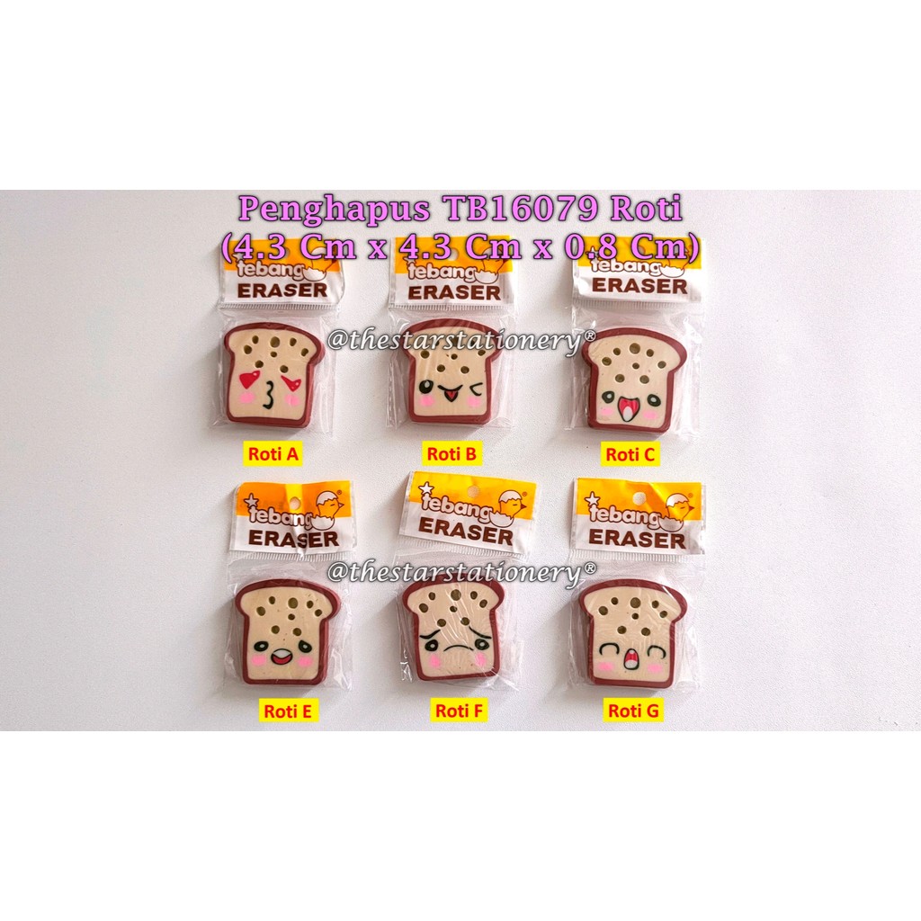 

(1 Biji) Penghapus Roti / Penghapus Fancy / Penghapus Tebang / Penghapus SBSIMP TB16079 (1 Biji)