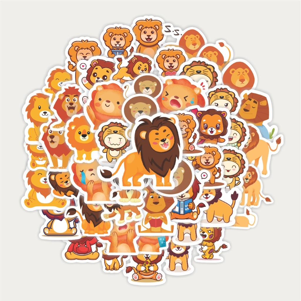 

Sticker Pack Sticker Hewan Singa | Sticker TUMBLR | Stiker LAPTOP KOPER HELM