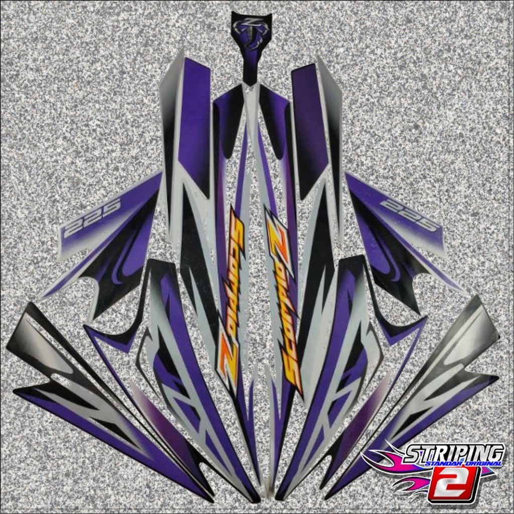 Striping Sticker Motor Yamaha Scorpio Z 2008 Ungu