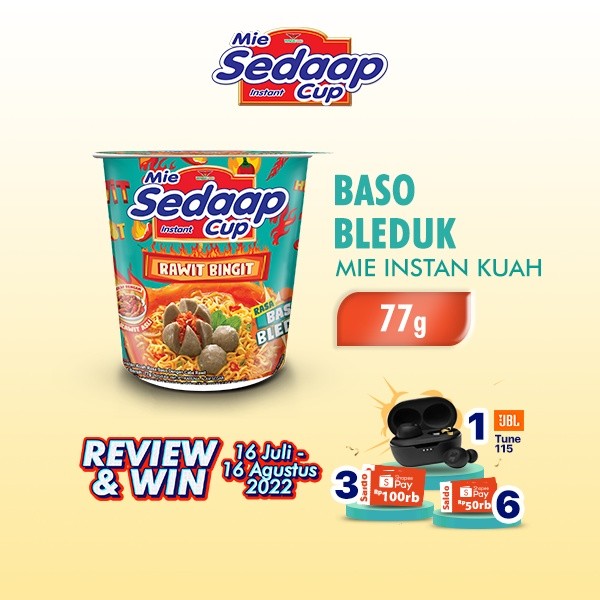 

Sedaap Mie Instan Cup Baso Bleduk 77 gr