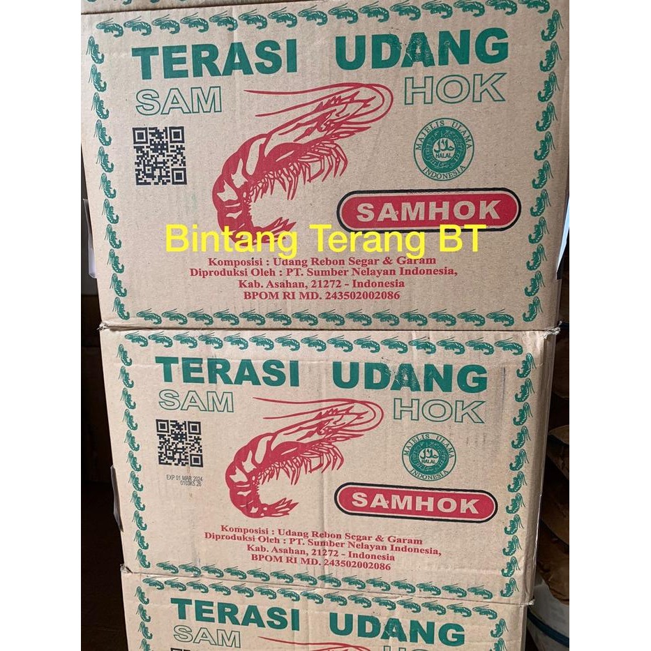 

Terasi Udang Asli Medan SAMHOK 1 Dus Karton isi 80 pcs @ 140 gr Bulat