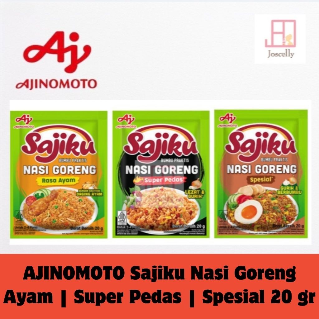 

JOSCELLY.ID AJINOMOTO Sajiku Nasi Goreng Ayam | Super Pedas | Spesial 20 gr