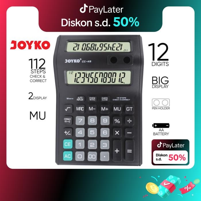 

Calculator Kalkulator Joyko CC-49 12 Digits 2 Display Pen - CC-49