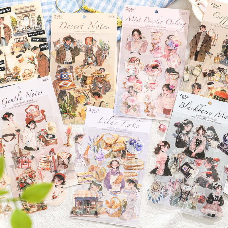 

3 sheets Cute coffee bread Stickers Food Stickers Cute Stickers Set Kawaii for Teens Boys Girls Adults Scrapbooking Junk Journal