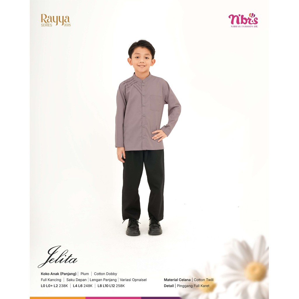 Nibras koko anak sarimbit jelita  || Koko Anak Lengan Panjang Bahan Cotton Jelita Koko Anak Panjang 