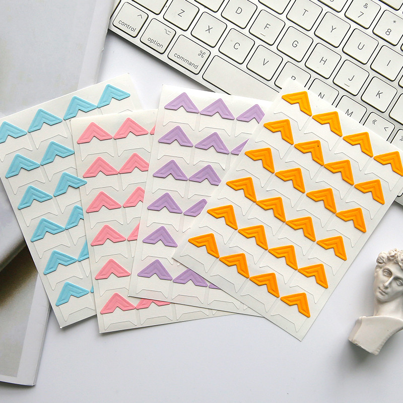 

MOHAMM 1 Sheet Colorful Kraft Paper Decoration Sticky Corner Stickers for Greeting Cards Album Photos DIY Art Crafts Scrapbook
