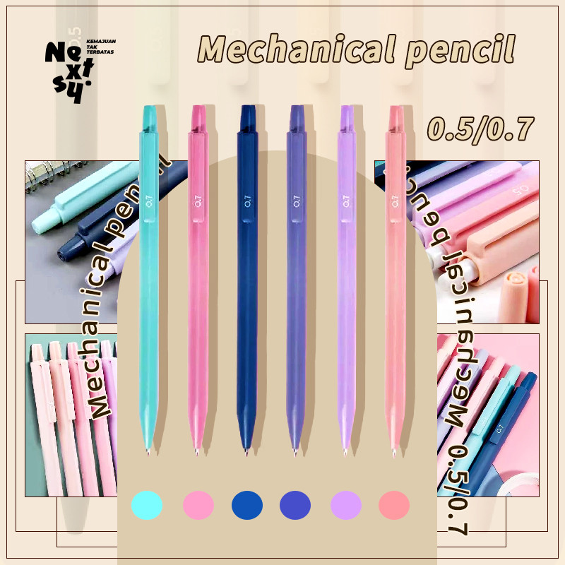 

[READY] Nextsy Pensil Mekanik Lucu 0.7 mm 0.5mm Warna Morandi Pastel Estetik Korean Style