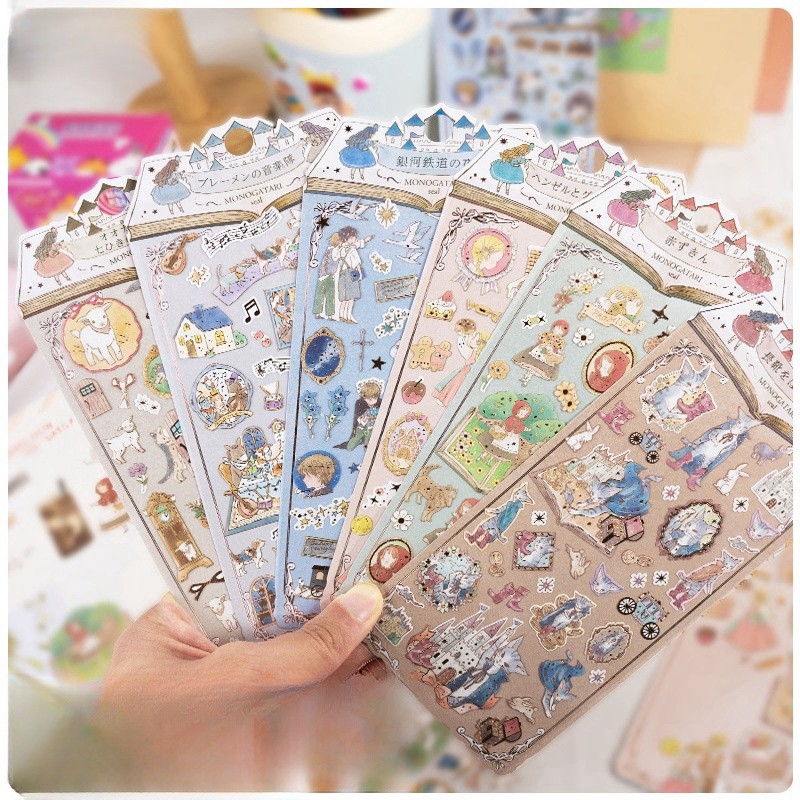 

3 pcs/6 pcs Magic Fairy Tales Music Cartoon Stickers Scrapbooking Diy Journal Cute Sticker Stationery Decor Aesthetic Gift